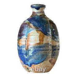 Vintage Studio Art Glazed Ceramic Pottery Sake Bottle (Makoto Yabe)