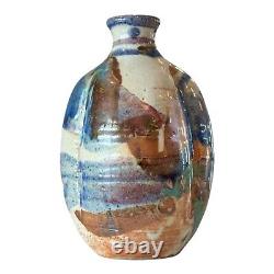 Vintage Studio Art Glazed Ceramic Pottery Sake Bottle (Makoto Yabe)