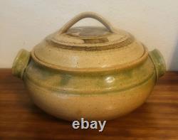 Vintage Studio Art Glazed Pottery Casserole Pot Bowl w Lid 10