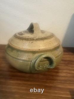 Vintage Studio Art Glazed Pottery Casserole Pot Bowl w Lid 10