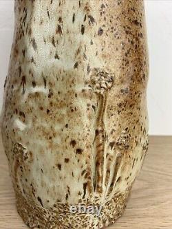 Vintage Studio Art Hand Built Pottery Vase Farmer Boy Organic Shape