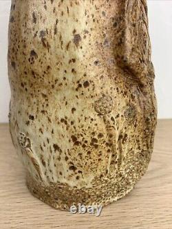 Vintage Studio Art Hand Built Pottery Vase Farmer Boy Organic Shape