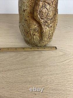 Vintage Studio Art Hand Built Pottery Vase Farmer Boy Organic Shape