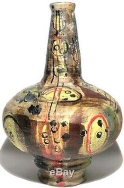 Vintage Studio Art Pottery Abstract Expressionist Modernist Ceramic Vase