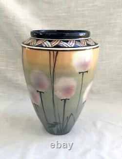 Vintage Studio Art Pottery Art Deco Dandelion Vase, Signed Kenyon Thomas