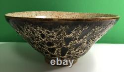 Vintage Studio Art Pottery BOWL Signed NOBLE Drip Glaze
