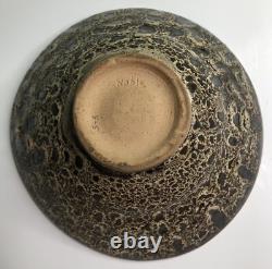 Vintage Studio Art Pottery BOWL Signed NOBLE Drip Glaze