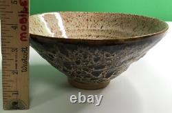 Vintage Studio Art Pottery BOWL Signed NOBLE Drip Glaze