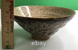 Vintage Studio Art Pottery BOWL Signed NOBLE Drip Glaze