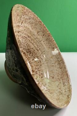 Vintage Studio Art Pottery BOWL Signed NOBLE Drip Glaze
