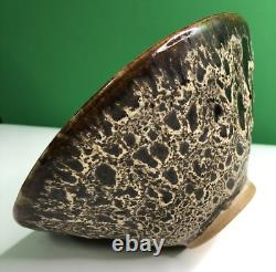 Vintage Studio Art Pottery BOWL Signed NOBLE Drip Glaze