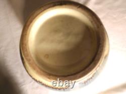 Vintage Studio Art Pottery Blue & Pink Drip Glaze Over Beige 8 inch Vase