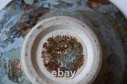Vintage Studio Art Pottery Bowl Hand Thrown 1998 Artist Signed Drip Glaze