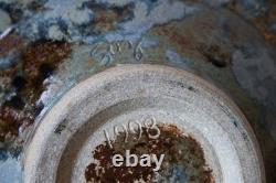 Vintage Studio Art Pottery Bowl Hand Thrown 1998 Artist Signed Drip Glaze
