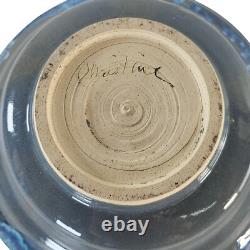 Vintage Studio Art Pottery Bowl Lizards Blue Gray Large Centerpiece 12.25