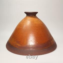 Vintage Studio Art Pottery Bowl Oxblood Interior & Rustic Brown Glaze MCM