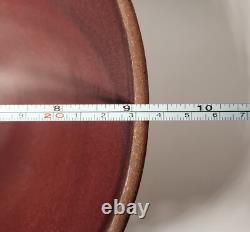 Vintage Studio Art Pottery Bowl Oxblood Interior & Rustic Brown Glaze MCM