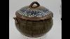 Vintage Studio Art Pottery Bowl Pot Stoneware Blue White Glaze With LID Signed