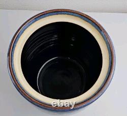 Vintage Studio Art Pottery Cannister Cobalt Blue Shades Artist Signed Marguerite