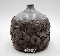 Vintage Studio Art Pottery Ceramic Brutalist Weed Pot Signed Michi PNW Oregon