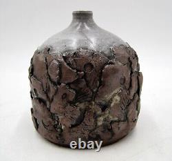 Vintage Studio Art Pottery Ceramic Brutalist Weed Pot Signed Michi PNW Oregon