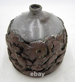 Vintage Studio Art Pottery Ceramic Brutalist Weed Pot Signed Michi PNW Oregon