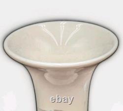 Vintage Studio Art Pottery Crystalline Glaze Vase 10.5 White Pearl Crystal