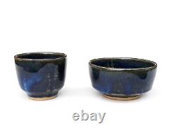 Vintage Studio Art Pottery Cup & Bowl 4pc Set by Franz Kriwanek Chawan Yunomi