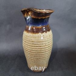 Vintage Studio Art Pottery Decanter Wine Goblet Set Hand Made Artist Signed