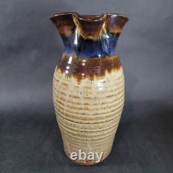 Vintage Studio Art Pottery Decanter Wine Goblet Set Hand Made Artist Signed