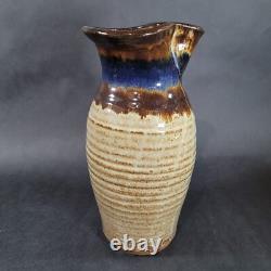 Vintage Studio Art Pottery Decanter Wine Goblet Set Hand Made Artist Signed