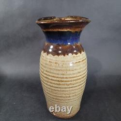 Vintage Studio Art Pottery Decanter Wine Goblet Set Hand Made Artist Signed