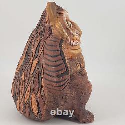 Vintage Studio Art Pottery Folk Primitive Feathered Bird like Creature