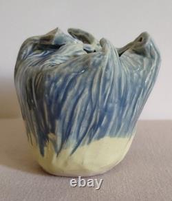 Vintage Studio Art Pottery Freeform Vase Signed, 4.5 X 4.5