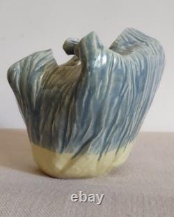 Vintage Studio Art Pottery Freeform Vase Signed, 4.5 X 4.5