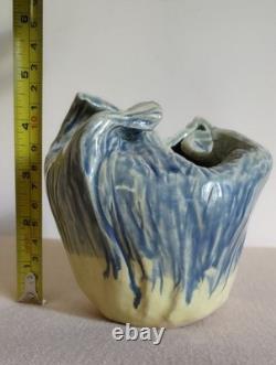 Vintage Studio Art Pottery Freeform Vase Signed, 4.5 X 4.5