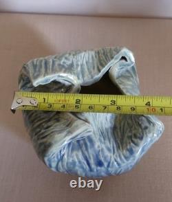 Vintage Studio Art Pottery Freeform Vase Signed, 4.5 X 4.5