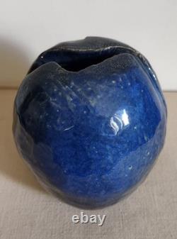Vintage Studio Art Pottery Freeform Vase Signed, 5.5 X 4.25