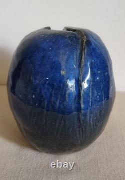 Vintage Studio Art Pottery Freeform Vase Signed, 5.5 X 4.25