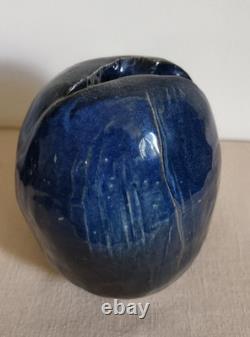 Vintage Studio Art Pottery Freeform Vase Signed, 5.5 X 4.25