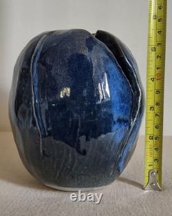 Vintage Studio Art Pottery Freeform Vase Signed, 5.5 X 4.25