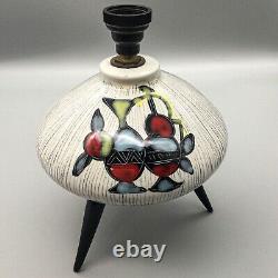 Vintage Studio Art Pottery Lamp Base Tripod Mid Century Modern Atomic 50s 60s