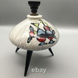 Vintage Studio Art Pottery Lamp Base Tripod Mid Century Modern Atomic 50s 60s