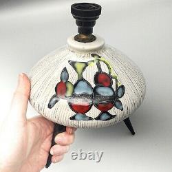 Vintage Studio Art Pottery Lamp Base Tripod Mid Century Modern Atomic 50s 60s