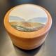 Vintage Studio Art Pottery Lidded Jar Landscape Lid Stoneware Signed Rustic