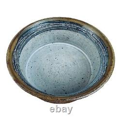 Vintage Studio Art Pottery MCM Serving Bowl Dish Pot Brutalist Vessel Art Glaze