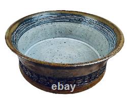 Vintage Studio Art Pottery MCM Serving Bowl Dish Pot Brutalist Vessel Art Glaze