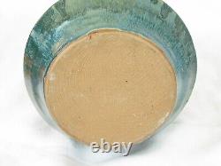 Vintage Studio Art Pottery Marked ST Heavy Vessel/Jar/Vase Glazed Inside Out