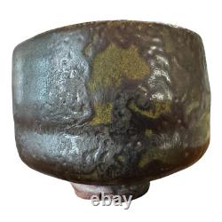 Vintage Studio Art Pottery Metallic Glaze Matcha Chawan Tea Bowl Signed