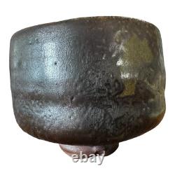 Vintage Studio Art Pottery Metallic Glaze Matcha Chawan Tea Bowl Signed
